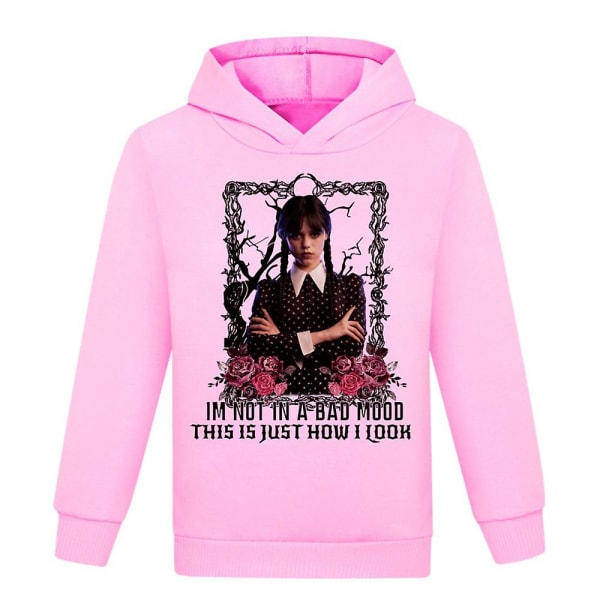 The Addams Family Hoodies Top Wednesday Girls Långärmade Huvtröjor Casual Pullover Pink 13-14 Years