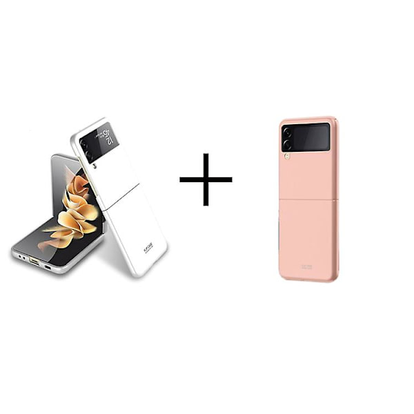 Phone case För Phone case För Samsung Galaxy Z Flip 3 5g Pc Phone case/flerfärgat Matt Phone case 2st White Rose Gold