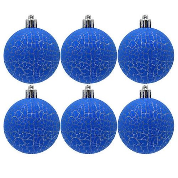 6 st julgranskulor, julgransprydnader, hemfestdekoration, blå blue