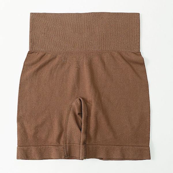 Sömlösa shorts med hög midja Kvinnor Hip Push Up Shorts Säkerhetsbyxor Fitness Boxer Trosa Magkontroll Underkläder Kalsonger Z M style2 chocolate
