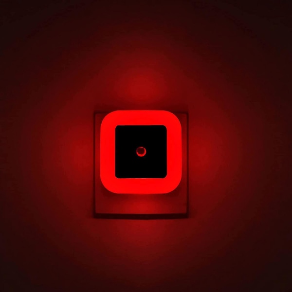 Shxx [ Pack Of 4 ] Röd nattlampa, ansluten LED-vägglampa med sensor för skymning till gryning, automatisk på/av - perfekt för sovrum, barn och barn null none