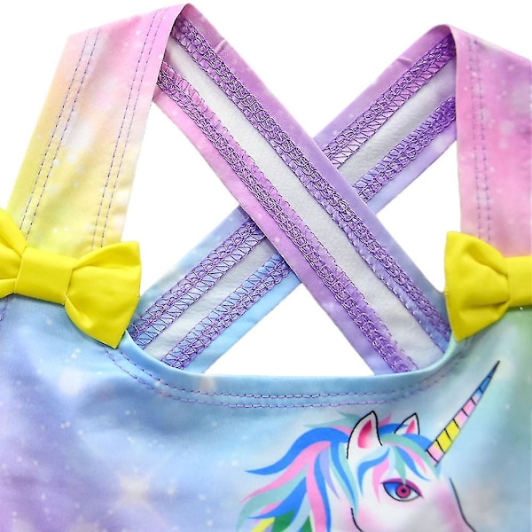 5-9 år Flickor Unicorn Swimsuit Baddräkt Baddräkt Summer Beach_c 6-7 Years