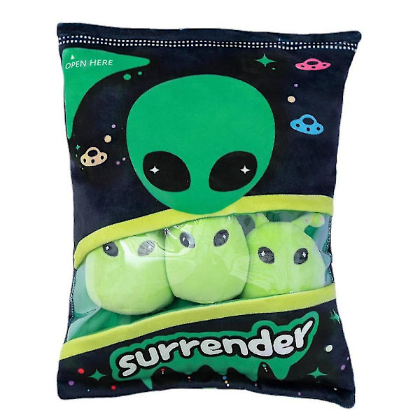 Avtagbar Snackväska Aliens Docka Plyschkudde Heminredning Gosedjur Leksak Födelsedagspresent Julklapp Till Barn Pojkar Flickor A