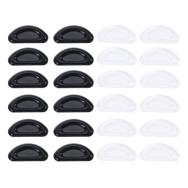 12 set Silikonplatta Glasögon Nos Pad Half Moon Nose Pad Antisladd Nose Pad Glasögon Öka Nose Pad Glasögon Tillbehör