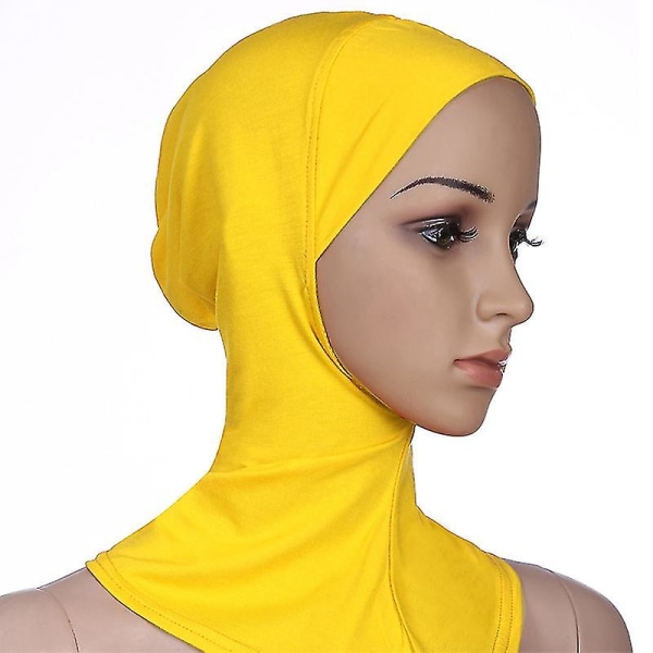 Muslimska Kvinnor Vanlig Ninja Under Halsduk Cover Motorhuv Hatt Islamisk Håravfall Hijab Cap Yellow none