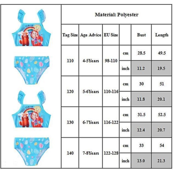 Barn Flickor Turning Red Print Baddräkt Beach Summer Bikinitoppar + Shorts Set Badkläder 4-5 Years