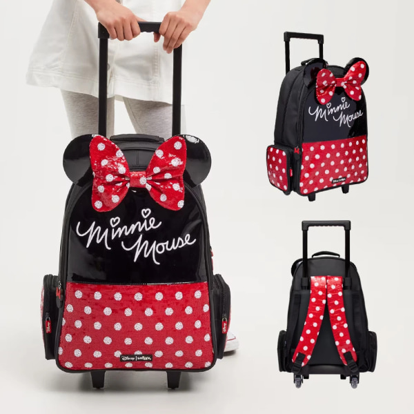 Disney Smiggle hetsäljande Skolväska kvinnliga Minnie Wheel Ryggsäck Mickey Barnväska Trolley Väska 3-16 år Backpack02