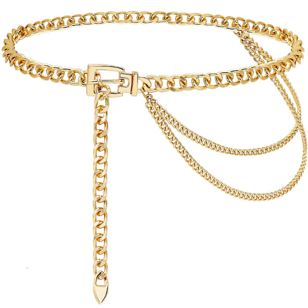 Kedjebälte För Kvinnor Flickor Guld Metall Midjekedja Multilayer Chunky Chain Bälte För Klänning