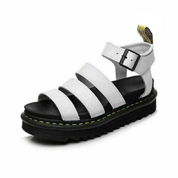 Kvinnors Chunky Sandaler Tjock sula Strappy Block Flatforms Skor Sommar Ny storlek White UK3EU36