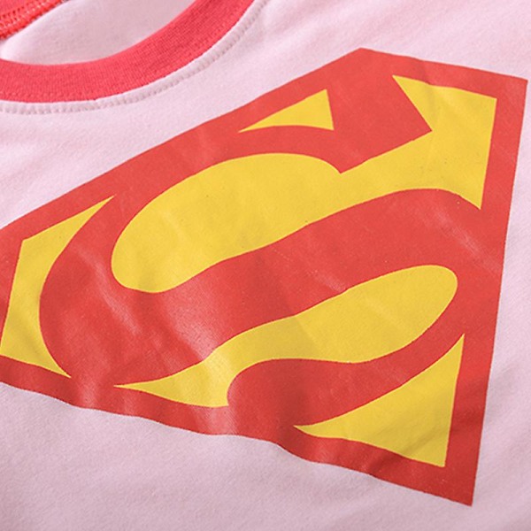 Barn Pojkar Flickor Spiderman Superman Casual Långärmad Nattkläder Pyjamas Set Outfit Loungewear Pink Superman 5 Years