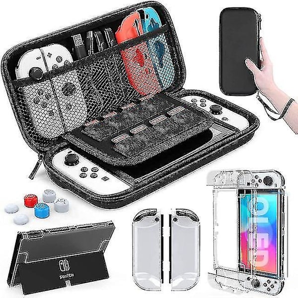 Nintendo Switch Oled modell Case 9 i 1 tillbehörssats White
