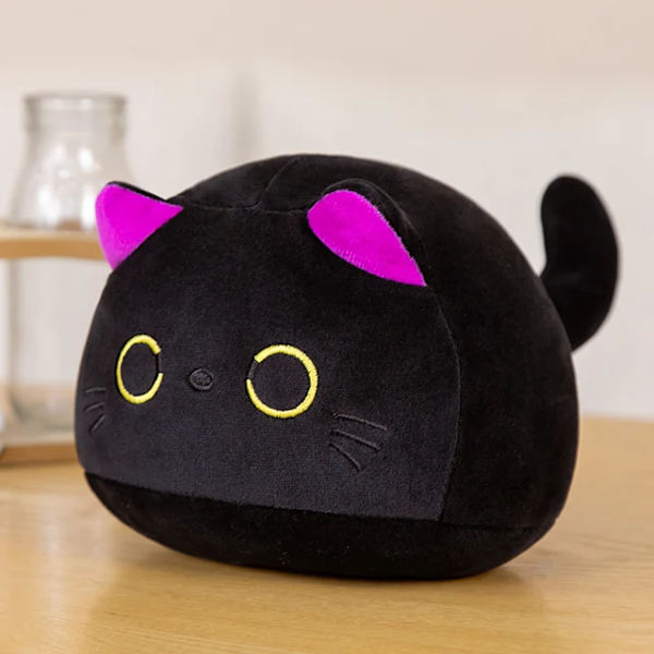 Kawaii Giant Svart Katt Formerad Mjuk Plysch Kuddar Doll Härlig Tecknad Djur Hängsmycke Fyllda Leksaker Flickor Födelsedagsgåvor Ornament lila 40cm