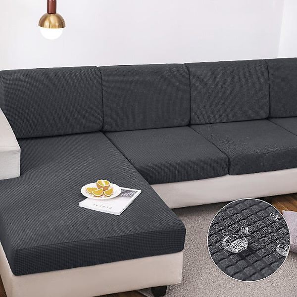 Vattentät cover för vardagsrum Stretch jacquard sofföverdrag Billig sofföverdrag Delikat sofföverdrag för hem Hotell C 2R(100-120cm) Gray
