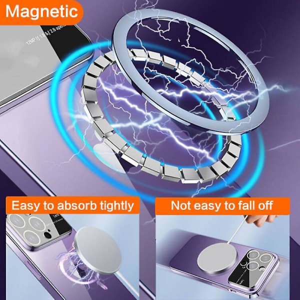 Magsafe Magnetic Luxury Plating Klart case för Iphone 15 Pro Max/15 Ultra/15 Pro/15 Plus/15 kompatibel trådlös laddning Transparent iPhone 15 Pro Max-15 Ultra