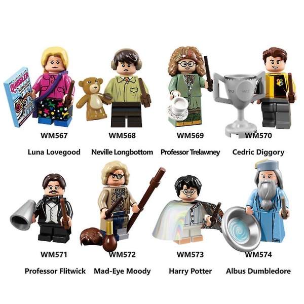 8st Harry Potter-serien minifigurer byggklossar kit, monterade mini actionfigurer Leksaker Set Presenter för barn fans null none