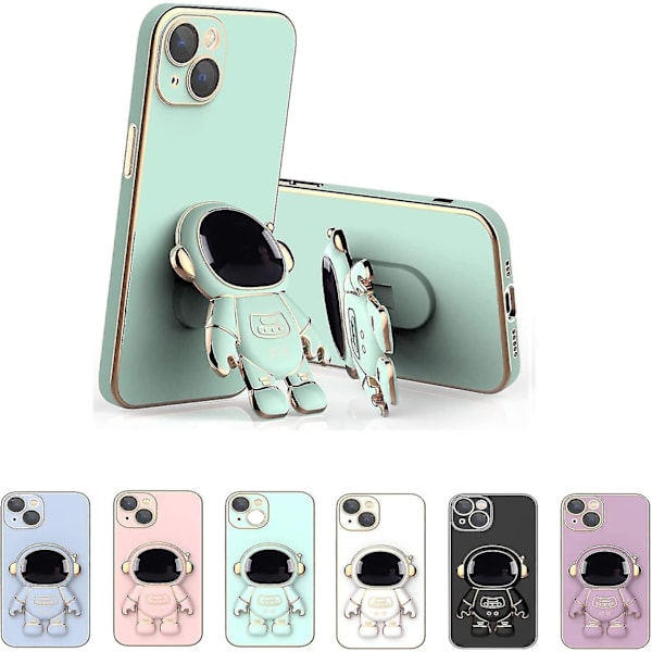 Astronaut Hidden Stand Case Kompatibel Samsung Galaxy S22/s22+/s22ultra Nytt elektropläterat Case Green S22