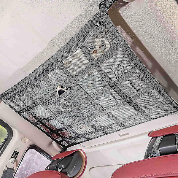 Uppgradera Car Ceiling Cargo Mesh Bag, 80x55cm förstärkt lastbärande och inget hängande mesh null none