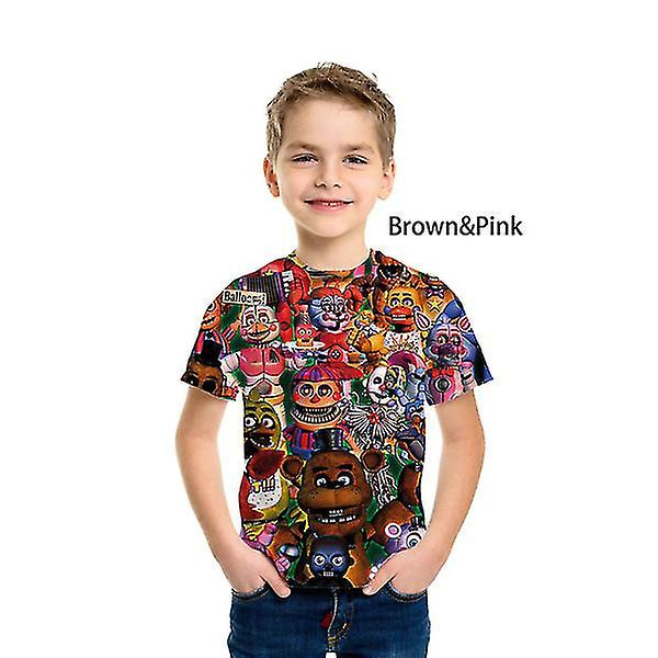 Ny design T-shirt med 3d print för barn Five Nights At Freddy's 3d T-shirt Pojkar Flickor Kortärmade T-shirts 100-160 Cm Red 150 cm