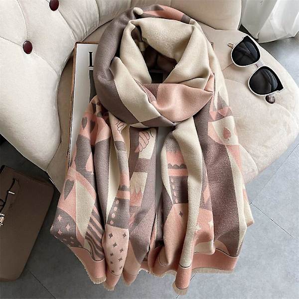 Vinter Cashmere Scarf Dam Tjocka Varma Sjalar Wraps Tofs Dam Design Print Stor Pashmina Filt Foulard Ecgaroe 2022 Nytt WYT6 5