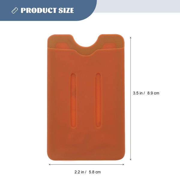 Plånbokskort Mobiltelefon Plånbok Silikon Mobiltelefonväska Kort Plånbok Mobiltelefonhållare Telefon Plånbokshållare Khaki 8.9x5.8cm