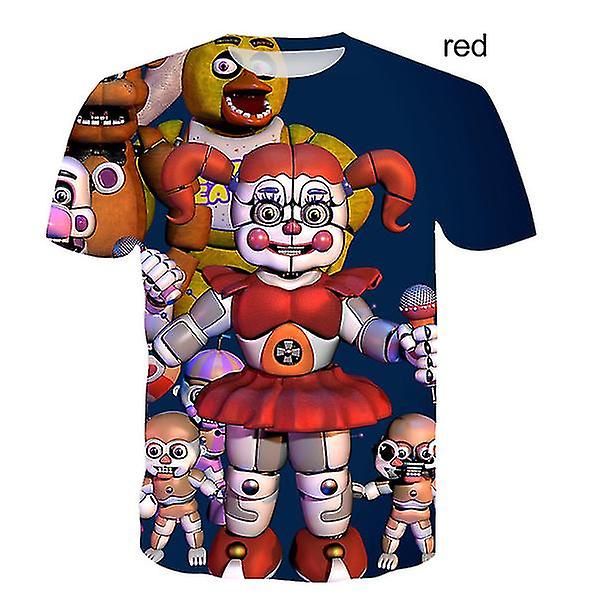 Ny design T-shirt med 3d print för barn Five Nights At Freddy's 3d T-shirt Pojkar Flickor Kortärmade T-shirts 100-160 Cm Pink 160 cm