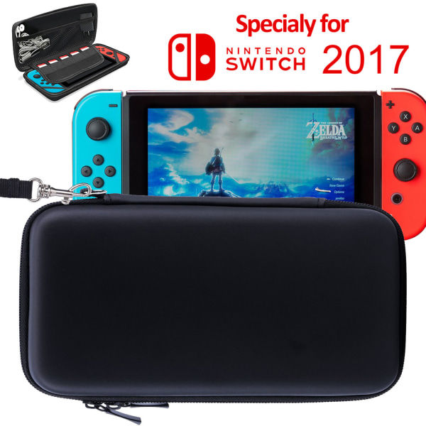 Hård Förvaringsväska, Fodral för Nintendo Switch, Svart Svart