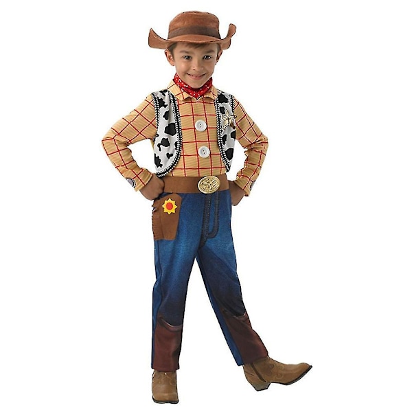 3-12 år Barn Pojkar Toy Story Woody Character Sheriff Woody Cosplay Set Outfits Presenter 5-7 Years