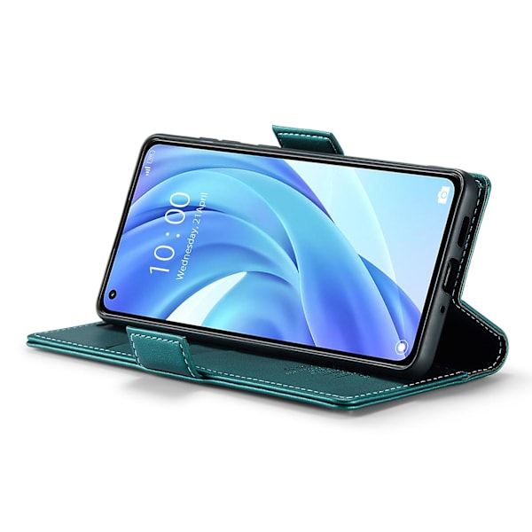 Caseme 023 Series Case För Xiaomi Mi 11 Lite 4g / 5g / 11 Lite 5g Ne , Pu Läder Litchi Texture Stand Rfid Blocking Phone Cover Green