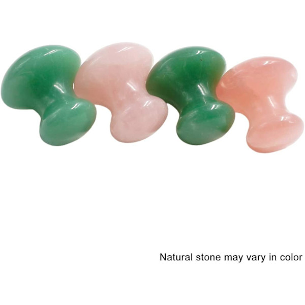 Gua Sha Massagverktyg, 2 st Svampformad Rosakvarts / Grön Aventurin Jade Sten Kristall Guasha Skrapsten null none