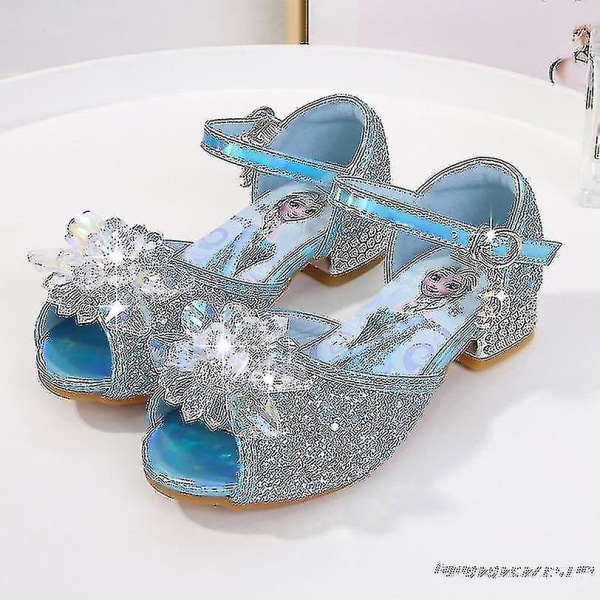 Flicksandaler Frozen 2 Elsa Princess-skor för små flickor Kristallskor Barnklackskor Catwalk-skor picture color7 28