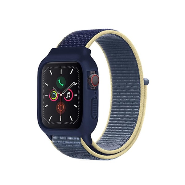 Nylon för Aapple Watch Armband Apple Iwatch Integrated Strap 4567se Apple Strap#tyx005 OceanBlue 38or40or41MM