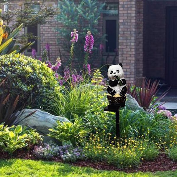 Golvljus Panda Vattentät Solar Camping Harts Trädgård Utomhusdekoration Landskapsbelysning null none