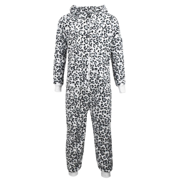 Unisex Leopard Snow Printed Loungewear Onesie Leopard Snow 9-10 Years