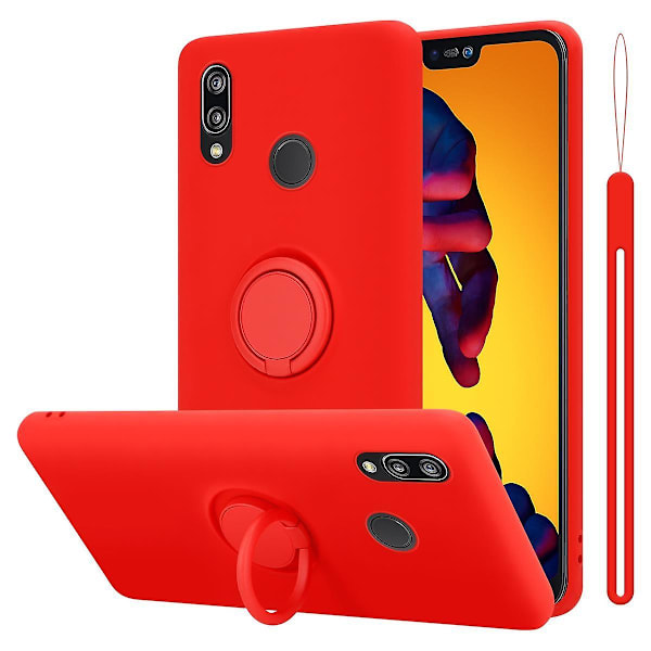 Huawei P20 LITE 2018 / NOVA 3E Hülle Handy Cover TPU- case - flytande design med ring LIQUID RED P20 LITE 2018 / NOVA 3E