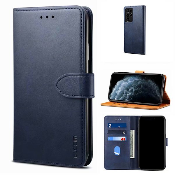 Case för Samsung S21 Ultra 5G 6,8" 2021 Release, Allytech-korthållare Flip Cover Repfri magnetisk knapp Vikbok Style Stan coffee