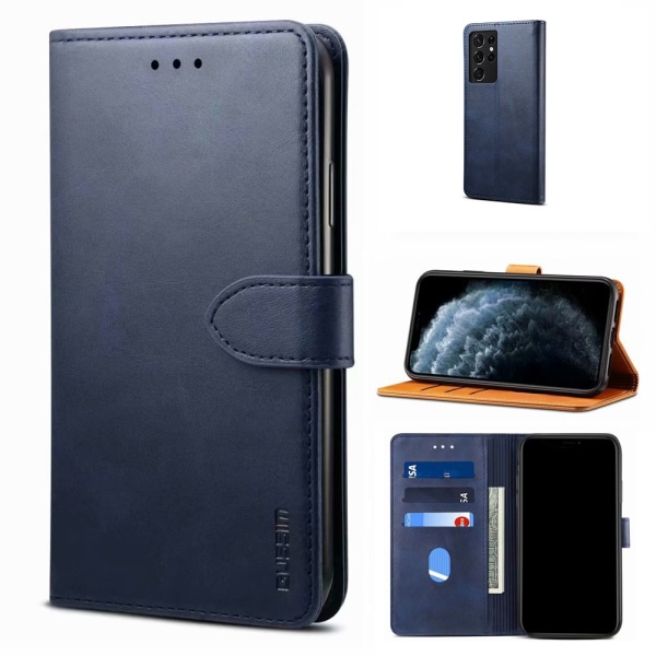 Case för Samsung S21 Ultra 5G 6,8" 2021 Release, Allytech-korthållare Flip Cover Repfri magnetisk knapp Vikbok Style Stan red