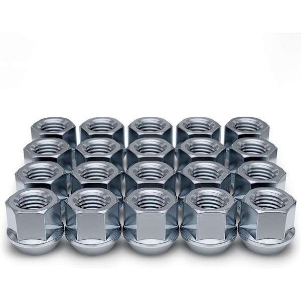 White Knight Wheel Lug Nuts - 1304-1S-20AM, 20 Pack, 1/2 20 Lug Nuts Open-end Bulge Acorn Chrome Lug Nuts, stål, elegant kromfinish, Eas