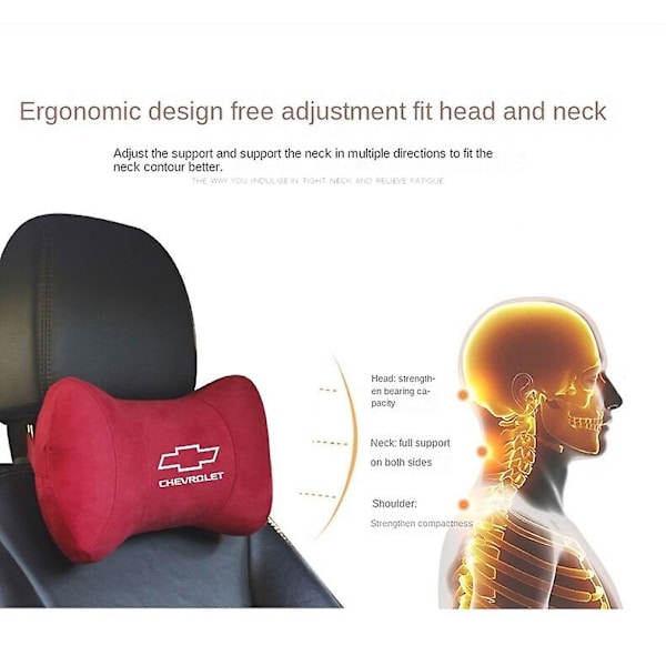 Lämplig för Chevrolet memory foam nackstödskudde nackstöd Red