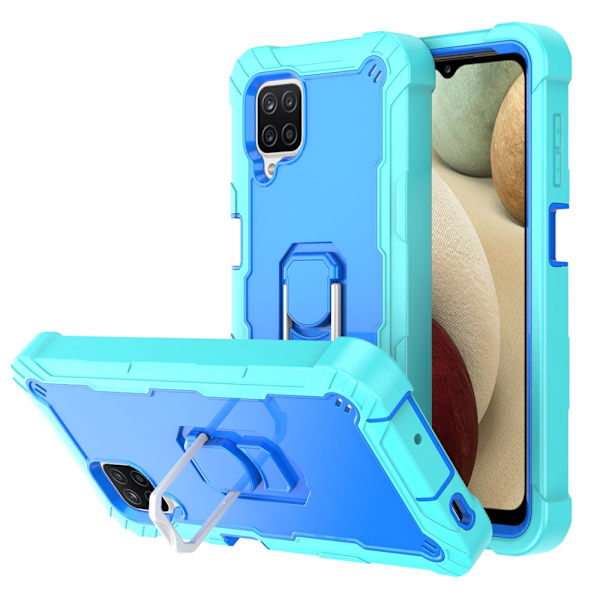 Case för Samsung A12 5G Case, Galaxy A12 Case, Allytech Slim Fit Rugged 3-lagers stötsäkert skydd Hybrid Kickstand Phone case Cover för green+blue