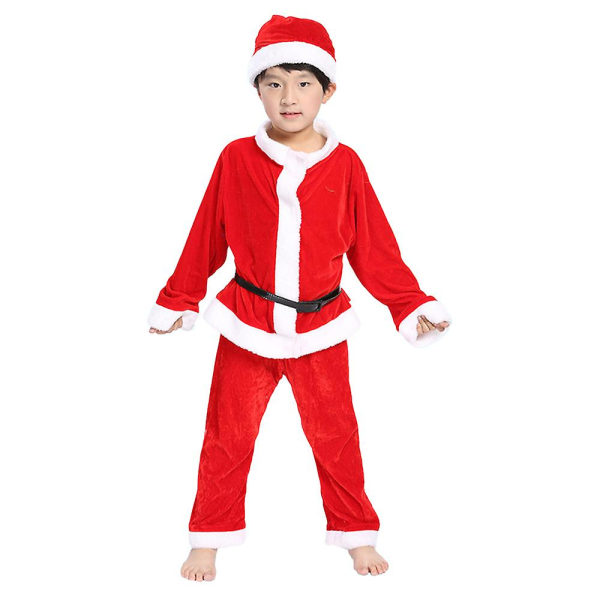 3-8 år julfest Barn Pojkar Flickor Jultomten Cosplay Kostym Outfit 5-6Years Boys