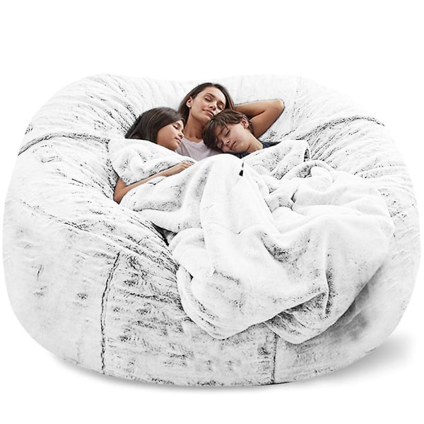 Lazy Sofa Bean Bag konstgjord päls Bean Bag (endast bönor) snow light gray 150x75cm