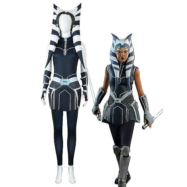 Ahsoka Tano Cosplay Kostym För Vuxna Och Barn Halloween Fancy Dress Karneval Kostym Set With hat 110 cm