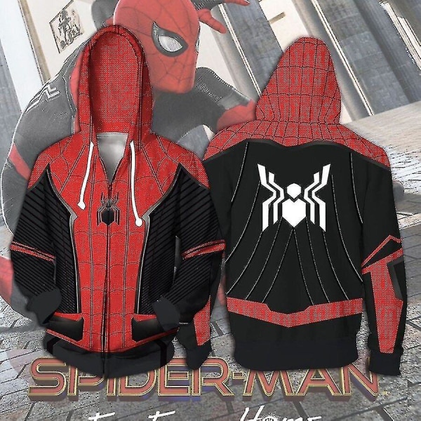 Vuxna 3d- printed Spider-man sweatshirts Toppar Jacka Kappa Huvtröja Kostym A18