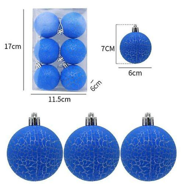 6 st julgranskulor, julgransprydnader, hemfestdekoration, blå blue
