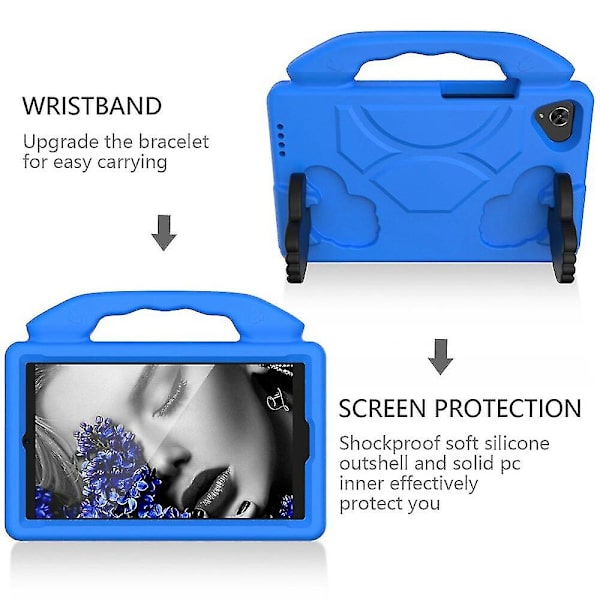 För Samsung Galaxy Tab A 8.0 2019 Sm-t290 Sm-t295 Case Giftfritt Eva Foam Stötsäkert Stand Cover för barn Blue