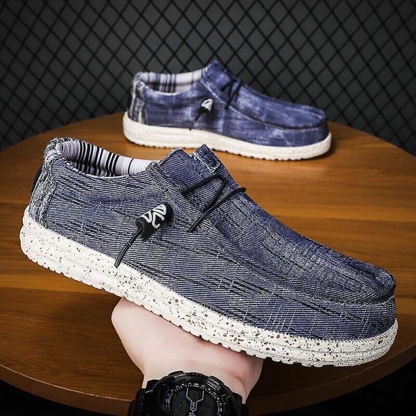 Wally Lättvikts Loafers för män som andas Casual Slip-on Sneakers Skor Blue EU 44  US 10