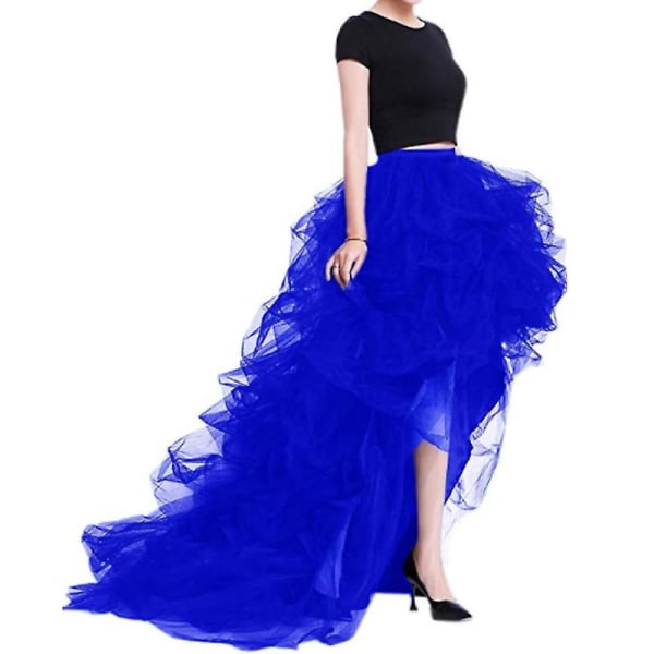 Kvinnor Solid Mesh Tyll Kjol Princess Skirt Mesh Bubble Skirt Blue M