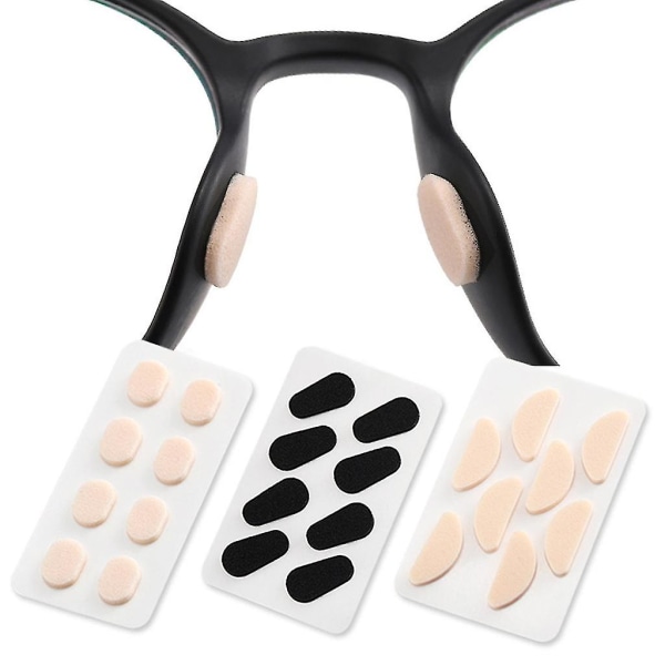 40 delar självhäftande nässkydd för glasögon, solglasögon, läsglasögon Black D-shaped 1mm
