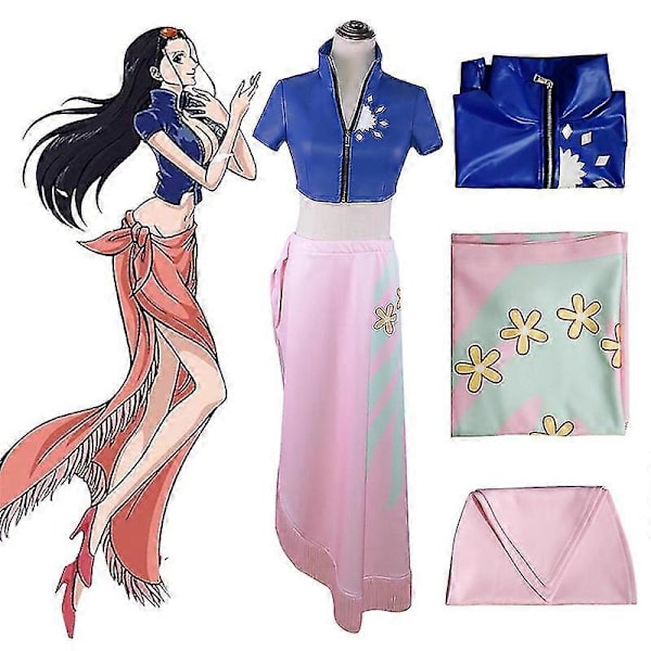 One Piece Nico Robin Cosplay Kostymklänning Outfit Halloween Karneval Dräkt för Flickor XXL Nico Robin Costume