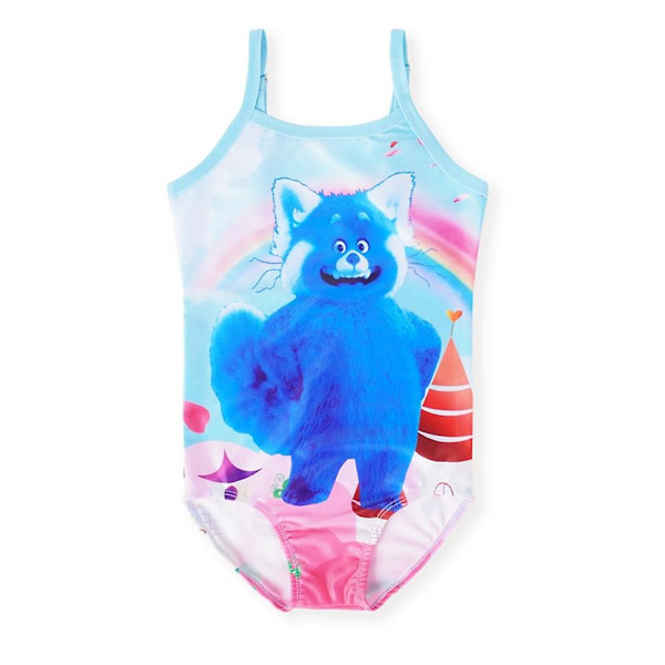 Turning Red Print Baddräkt Barn Flickor Slip Monokini One Piece Baddräkt Baddräkt 7-8 Years